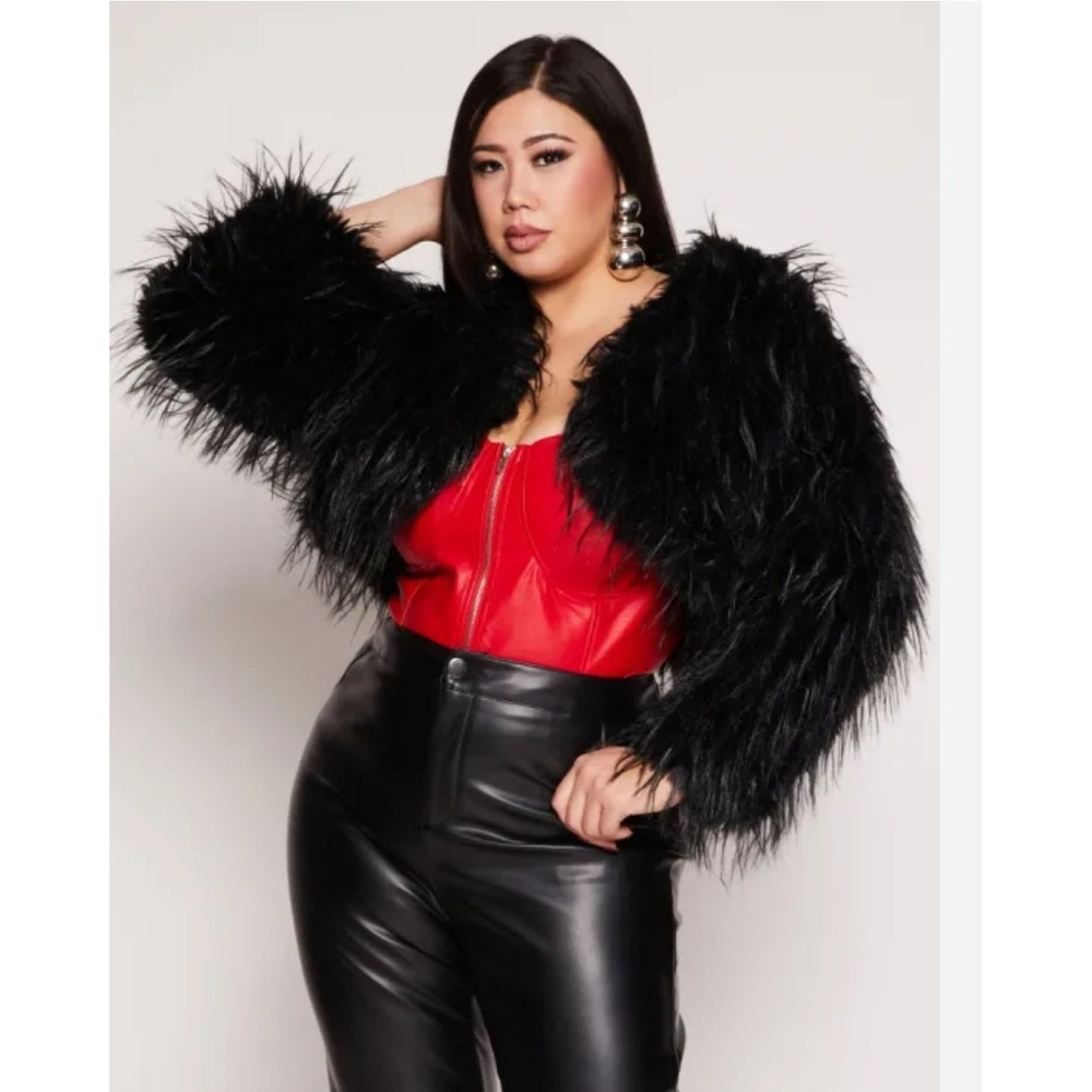 Spoon Jeans Faux Fur Bolero Jacket Small New With Tags